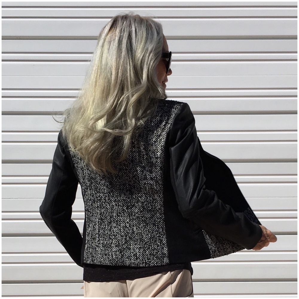 Ellen Tracy Leather Moto Style Jacket